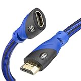 HDMI Extender - Male to Female, Extension Cable (15 Feet) High-Speed HDMI Cable (2.0b) 4k Resolution - Supports 3D, Full HD, 2160p, Audio Return Channel (Latest Version) - 15ft