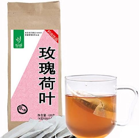 120g (4g30bags) Healthy 100% Organic Dried Rose Flower and Lotus Leaf Tea Chinese Natural Organic Flora Herbal Tea Convenient Tea Bags Yijiangnan