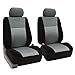 FH Group Car Seat Covers Full Set 3D Air Mesh - Universal Fit, Automotive Seat Covers, Low Back Front Seat Covers, Airbag Compatible, Split Bench Rear Seat, Washable Car Seat Cover for SUV, Sedan Gray