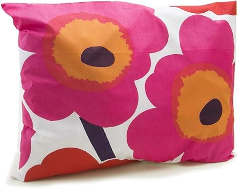 Amazon マリメッコ Marimekko ウニッコ柄 ピローケース 50x60cm レッド 0676 Unikko Pillow Case 枕カバー 並行輸入品 枕カバー ピローケース オンライン通販