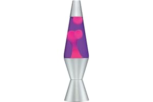 LAVA LITE Lava Lamp Classic Liquid Motion Lava Night Light Solid Silver Base Lamp Wax Liquid Soft Relax Glow Pink/Purple