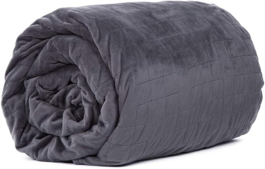 Class Cotton King Size Weighted Blanket Cover for Adults and Kids | Removable and Washable Duvet Cover for Bedding Blanke (80''x87'' | Duvet Cover, Charcoal Grey | Soft Quilted Minky Cover)