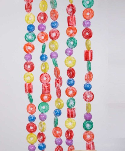 Kurt Adler H1737 6-Foot Plastic Glittered Life Saver, Ball, and Candy Garland for Christmas