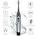 Sonic Electric Toothbrush Deep Clean as Dentist Sonicare Rechargeable Waterproof Toothbrush 5 Modes 2 Replacement Heads Tongue Brush by YASI (Black)
