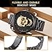Watch,Mens Fashion Large Face Gold Skull Watch with Bracelet Link Band,Stylish Cool Stainless Steel 98 FT Waterproof Watch for Men