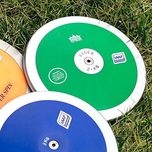 image for Crown Sporting Goods 1.6kg High Spin Discus, 80% Rim Weight - Official