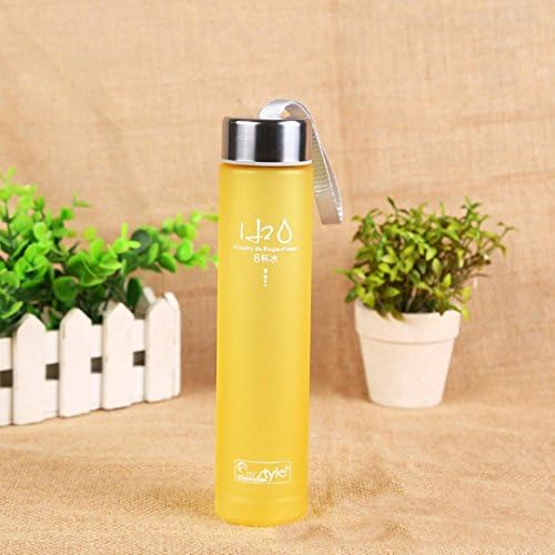 Yeefant Outdoor Camping Cup Creative Matte Frosted Colorful Plastic Straight Bottle,8.1x1.7 Inch,Yellow