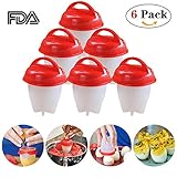 Silicone Egg Cooker, Hard and Soft Make, No Shell, Non Stick Silicone, BPA Free, Egg Boiler, Egg Cups, Egg Poachers, Egg Cooker (6)