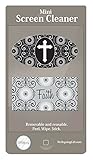 2 Mini Sticky Screen Cleaners for iphones, Androids, Tablets-Faith/Cross Pattern