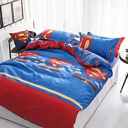 Emailren Polyester Microfiber Duvet Cover Sets,superman Pattern Design,full Queen Size (Twin Size)
