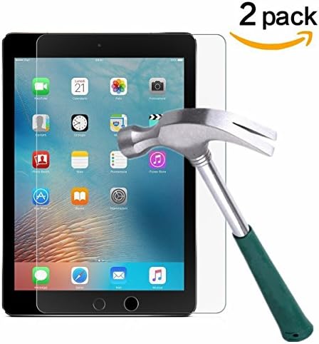 TANTEK [2-Pack] Tempered Glass Screen Protector For iPad 9.7" (2017) / iPad Pro 9.7 / iPad Air 2 / iPad Air - Compatible For Apple Pencil/ 2.5D Round Edge/Scratch Resistant