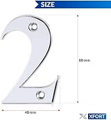 XFORT Polished Chrome Front Door Number 2 for All Door Types view 5