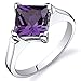 Striking 2.25 carats Simulated Alexandrite Engagement Ring in Sterling Silver Rhodium Nickel Finish Size 7, Available in Sizes 5 thru 9
