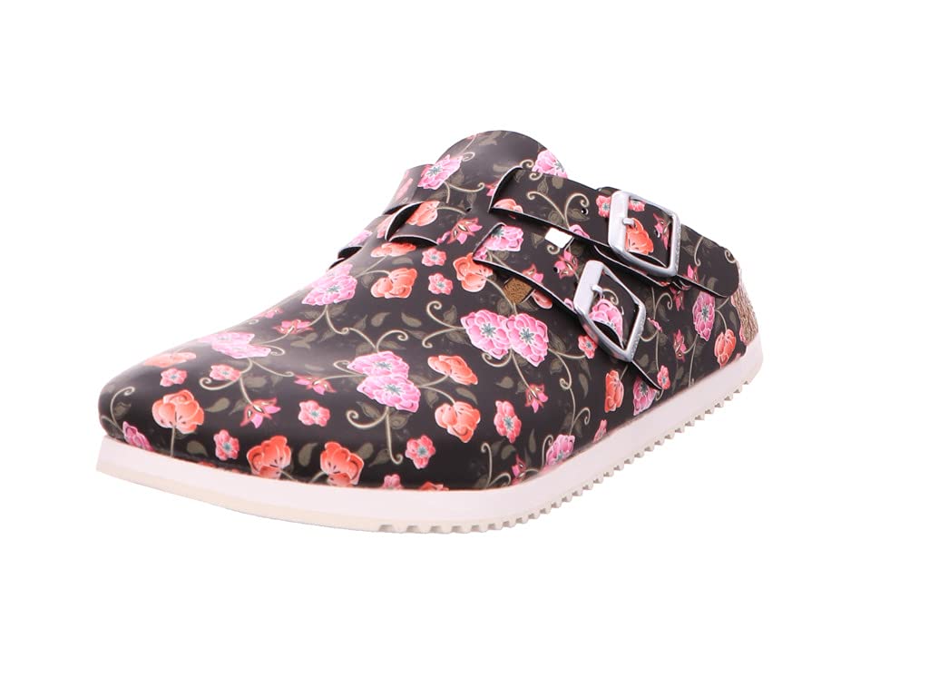 Birkenstock Kay Clogs Work Shoes Women Supergrip Roses Black