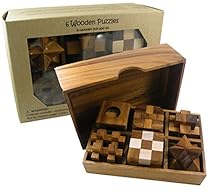 6 Wooden Puzzle Gift Set In A Wooden Box