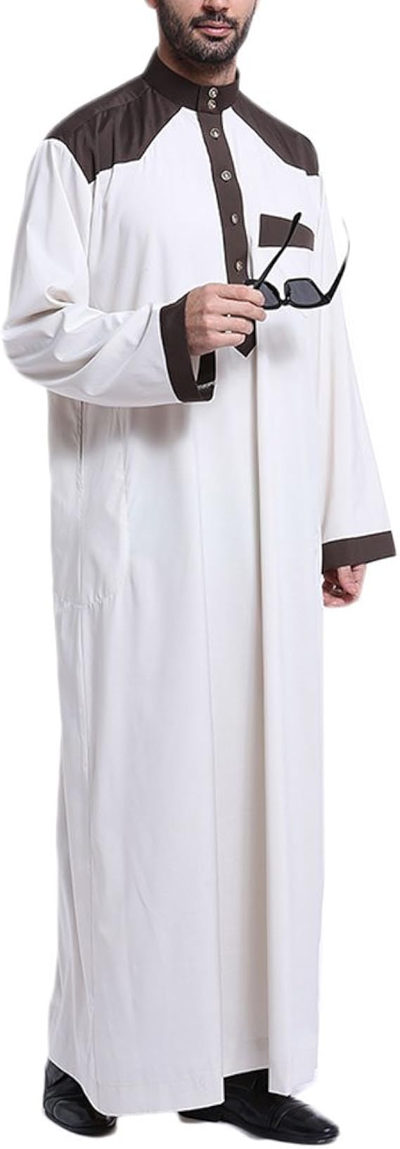 Amazon Zhuhaitf ファッション エスニックコスチューム イスラム教徒 アラブ 中東 メンズ ローブ 通気性の Saudi Style ドバイ イスラム 衣類 父の日プレゼント 人気商品 メンズ 通販