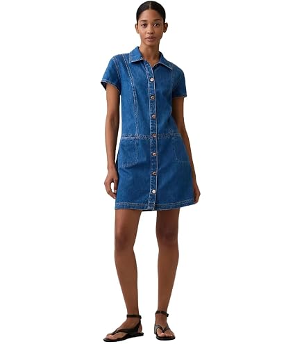 Joe's Jeans Women's The Denim Tucker Mini Shift Dress, Lively, X-Small at Amazon Women's Clothing store