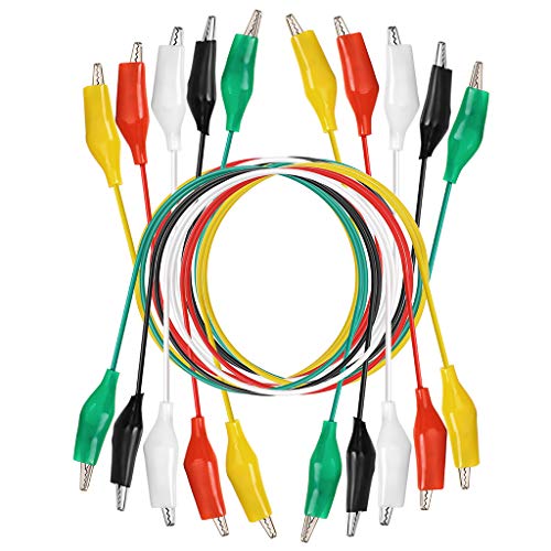 Sumnacon 10 Pcs Insulated Alligator Clip Test Leads Set - 5 Colors 3A Double-Ended Alligator Clip Test Leads Wire with Insulators Clips for Electronic, Component, Automobile Testing Connecting - Thumbnail 7
