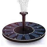 [Upgraded] Solar Powered Bird Bath Fountain Pump, Hiluckey 1.4W Solar Panel Kit Free Standing Water Pump, Outdoor Watering Submersible Pump for Pond, Garden Decoration, Pool, Fish Tank, Aquarium