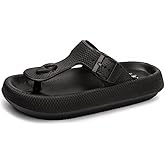 FUNKYMONKEY Thong Sandals Adjustable Buckle EVA Thick-Soled Flip Flops for Women and Men