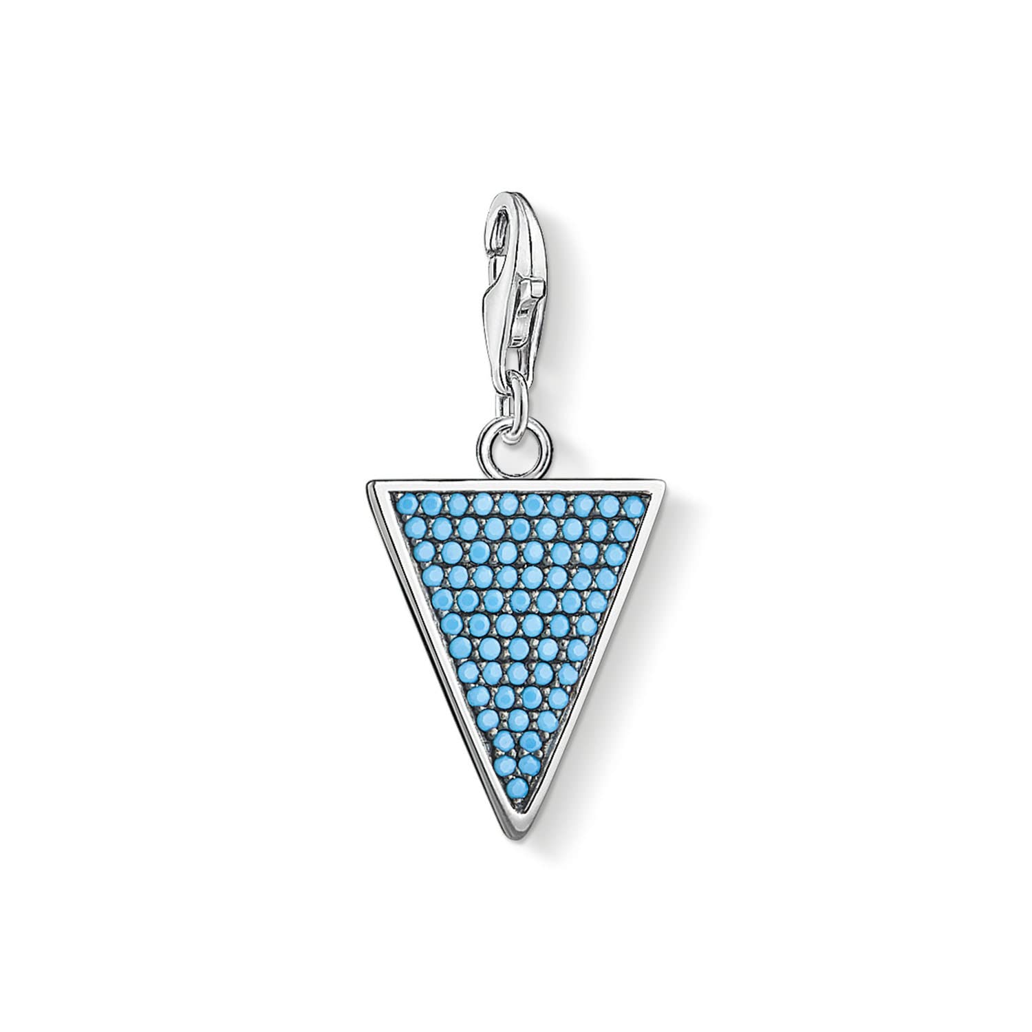 Thomas Sabo Women Charm Pendant Triangle Turquoise 925 Sterling Silver, Blackened 1579-667-17