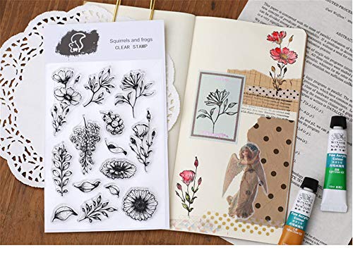 DIY Daisy Flowers Leaves Thanks Stamp Rubber Clear Stamp/Seal Scrapbook/Photo Album Decorative Card Making Clear Stamps