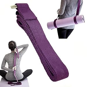 Nikgic Adjustable Yoga Belt Yoga Stretching Belt D-Ring Yoga Strap Buckle Yoga Strap Stretching Belt (Purple)