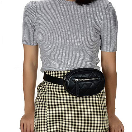 Glitzall Waist Bags with Adjustable Strap Fanny Packs for Women PU Leather Belt Bag Fanny Pack Crossbody Bag