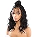 Helene Glueless Lace Front Wigs Short Bob Natural Wave Realistic Looking Natural Synthetic Lace Front Wig Natural Hairline Heat Resistant Fiber Wig for Women with Baby Hair (16 Inch Black Color)