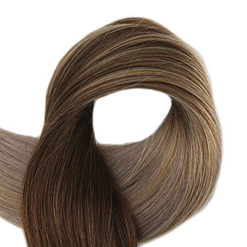 Full Shine Tape in Hair Extensions Skin Weft Dip Dye Real Hair