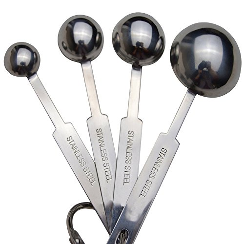 Taloyer Stainless Steel Measuring Spoons - Set of 4 Accurate Spoons for Dry and Liquid Ingredients
