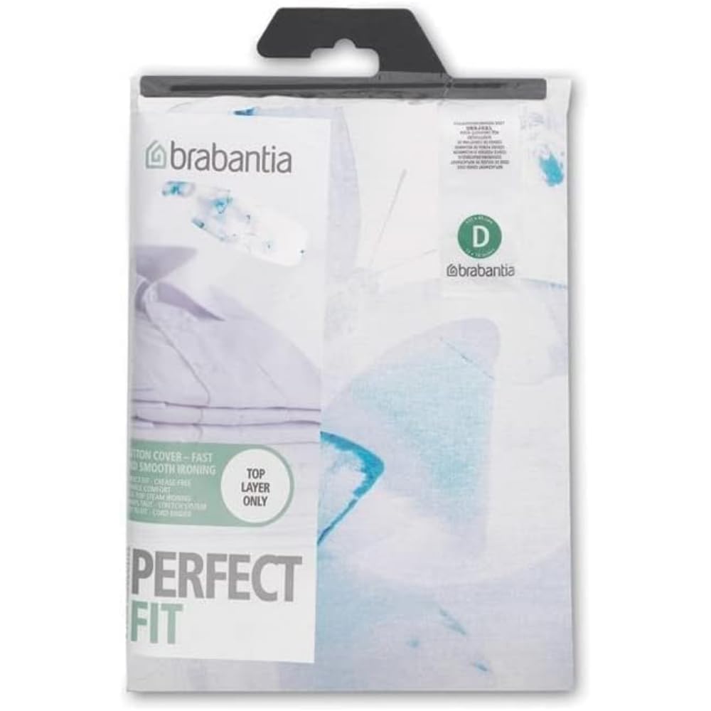 Brabantia Ironing Board Cover D 135x45 cm – Nature | 1x Random 100% Cotton Top Layer with 2mm Foam Padding for Size D Ironing Boards | Durable, Washable, and Easy to Install