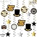 KatchOn, Happy New Year Hanging Swirls - Pack of 30 | Black and Gold New Years Eve Party Supplies 2025 | Happy New Year Decorations 2025 | New Years Hanging Decorations | New Years Eve Decorations