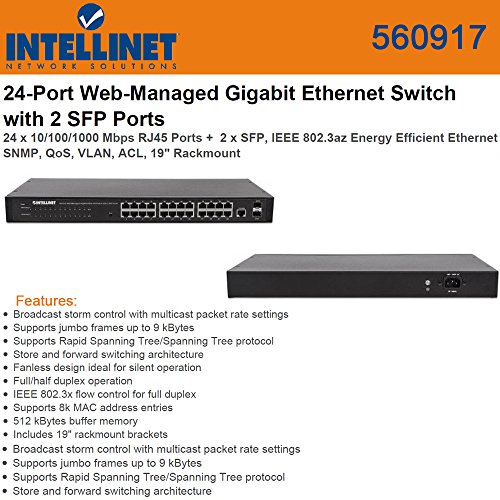 INTELLINET 560917 24 Port WebMnged Gigabit Switc
