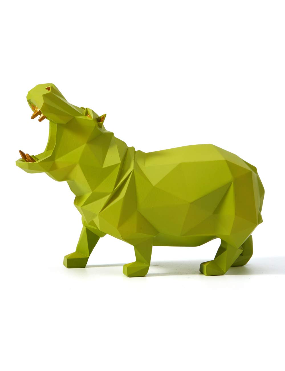 Amoy-Art Hippo Gifts Arts Animal Sculpture Decor Modern Figurine Home Statue Table Centerpiece Crafts Polyresin Ornament Green 18cm