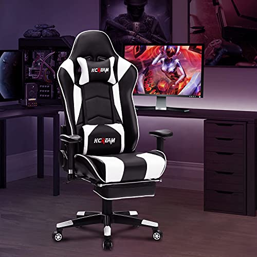 KCREAM Gaming Chair with Footrest Adults High Back Racing Style PC