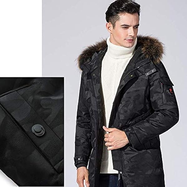 冬のコートメンズ厚くて暖かいファッション迷彩フード们きパーカー毛皮の襟