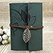 Towallmark(TM)Vintage Leaf Leather Cover Loose Leaf Blank Notebook Journal Diary Gift (Green)