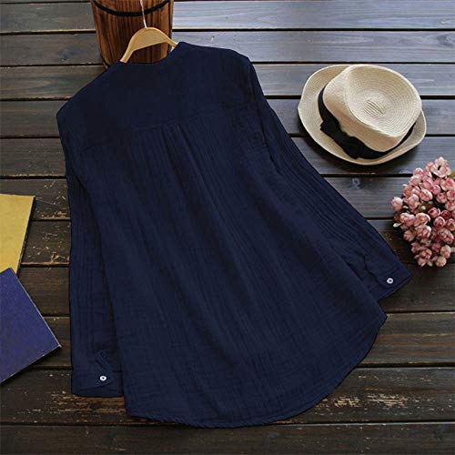 Limsea Tops for Women Sexy Clearence Sale Plus Size 3/4 Sleeve Summer Short Sleeve Loose Summer Spring Tops for Women 2019 Low Cut Tops for Women Sexy Navy - Thumbnail 2