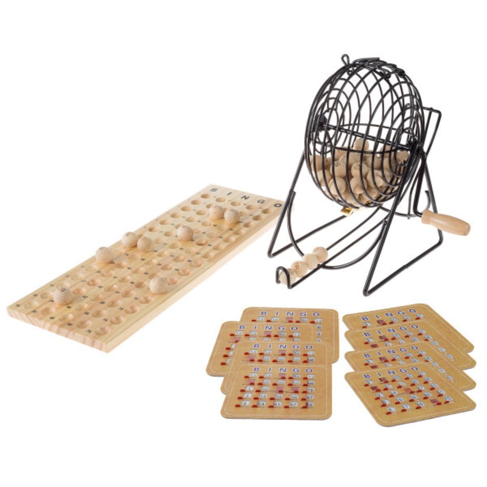 Photo 1 of Hey! Play! Deluxe Bingo Game with Accessories, Metal Ball Spinner, Wooden Bingo Balls & Board & Shutter Cards for Adults, Boys and Girls
