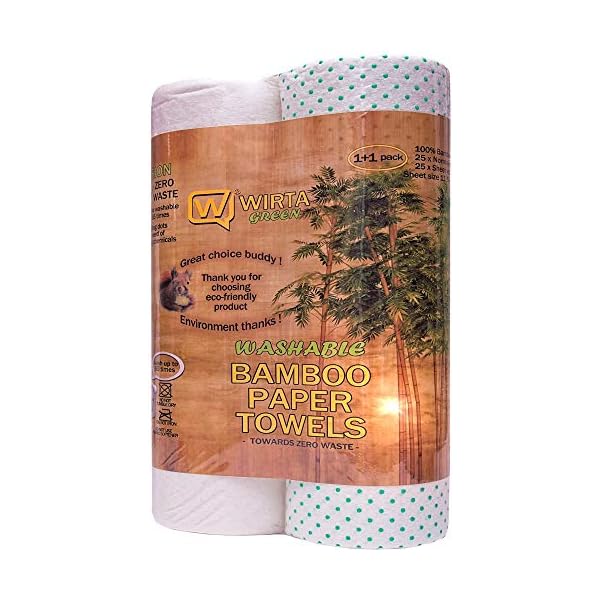 Wirta Bamboo Paper Towels (50 Sheets) Heavy Duty Eco Friendly Machine