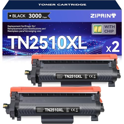 ZIPRINT TN2510 TN2510XL TN-2510 XL Compatible Toner for Brother MFC-L2800DW MFC-L2827DW HL-L2400DWE MFC-L2860DWE MFC-L2827DWXL MFC-L2835DW DCP-L2665DW DCP-L2620DW HL-L2445DW DCP-L2665DW DCP-L2620DW HL-L2445DW DCP-L2665DW 60DW 60DW (2-pack