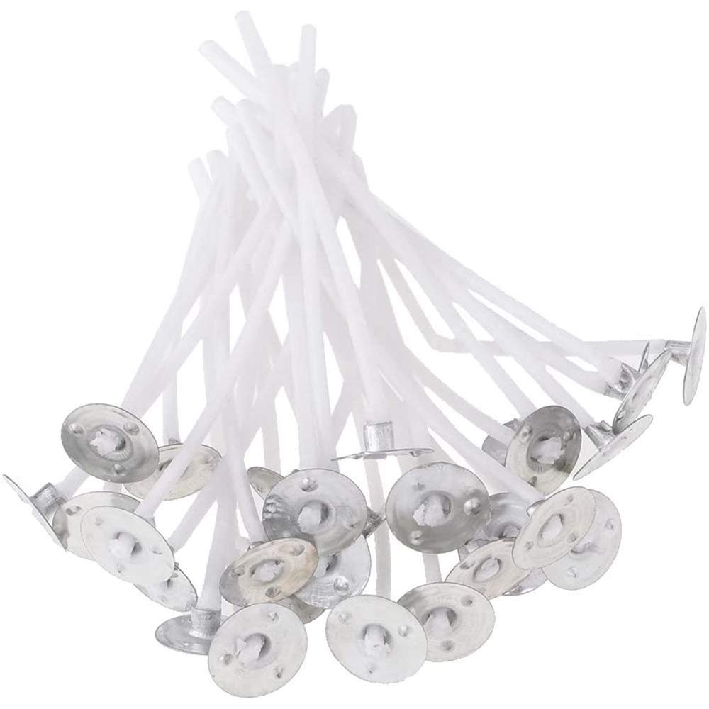 POFET 100pcs Pre-waxed Candle Wicks, 7.5cm Natural Waxed Wicks for Candle Making DIY