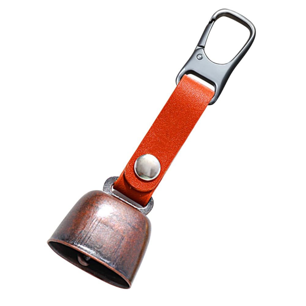 MiOYOOW Dog Collar Bell, Non-rusting Copper Bell with Anti-lost Clasp & Leather Lanyard for Dogs Pets