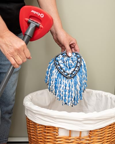 O-CEDAR EASYWRING RINSECLEAN MICROFIBER SPIN MOP & BUCKET FLOOR CLEANING SYSTEM WITH 3 EXTRA REFILLS, PLASTIC, GREY
