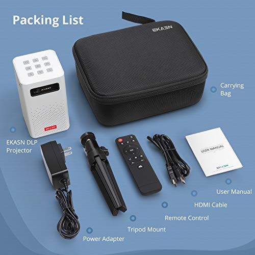 Portable Projector, EKASN Mini Smart DLP Projector with WiFi & Bluetooth, 150 ANSI Lumen, 1080P