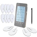 loverbeby Rechargeable Touch Screen Tens Unit Muscle Stimulator Electronic Pulse Massager with 12 Modes and 4 Pads Portable Smart Electro Pain relief