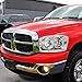 Auto Dynasty Factory Style Headlights Assembly Head Lamps Compatible with Dodge Ram 1500 2500 3500 2006 2007 2008 2009, Driver and Passenger Side, Chrome Housing Clear Corner