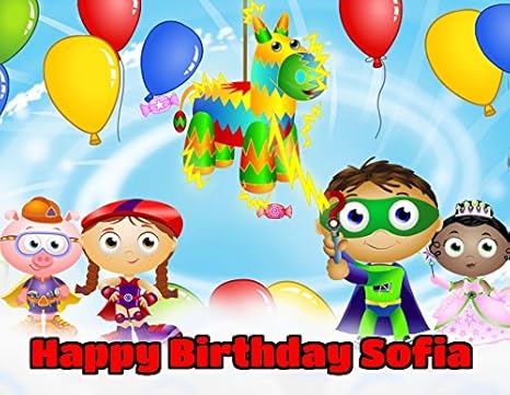 Party Supplies Super Why Edible Birthday Cake Topper 1 4 Sheet