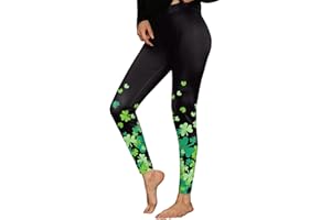 ALIREVERIE Women's St. Patrick's Shamrock Stretchy Leggings